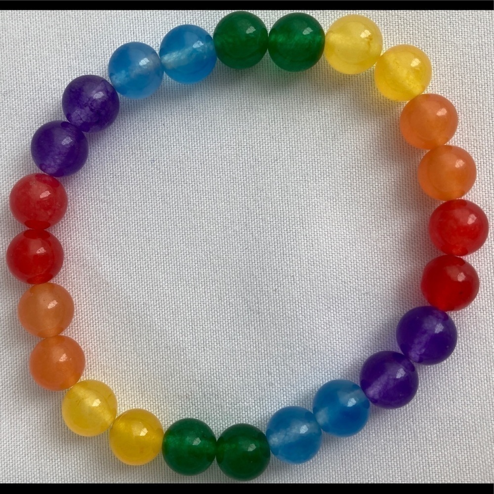 Pride Stretch Beaded Bracelet in Jade - Picture 7 of 14